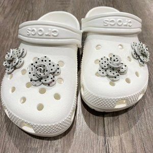 Polka Dots 4 Flowers Jibbitz Charm Set